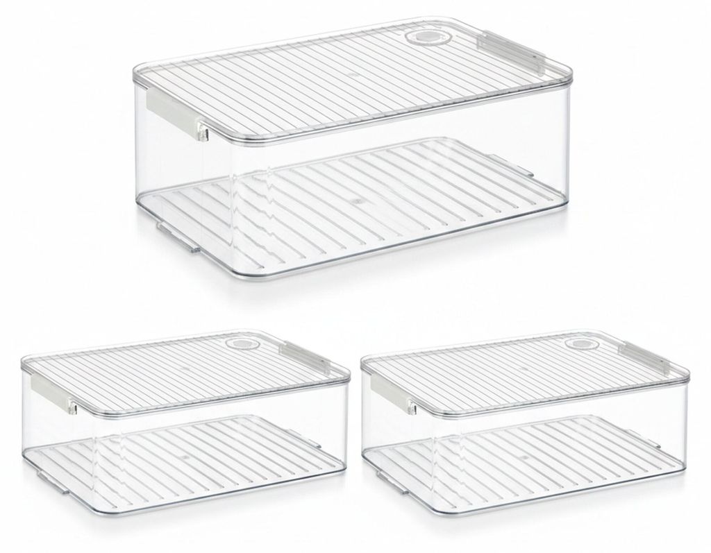 Relaxdays Kühlschrank Organizer, 3er Set, Produktbild 