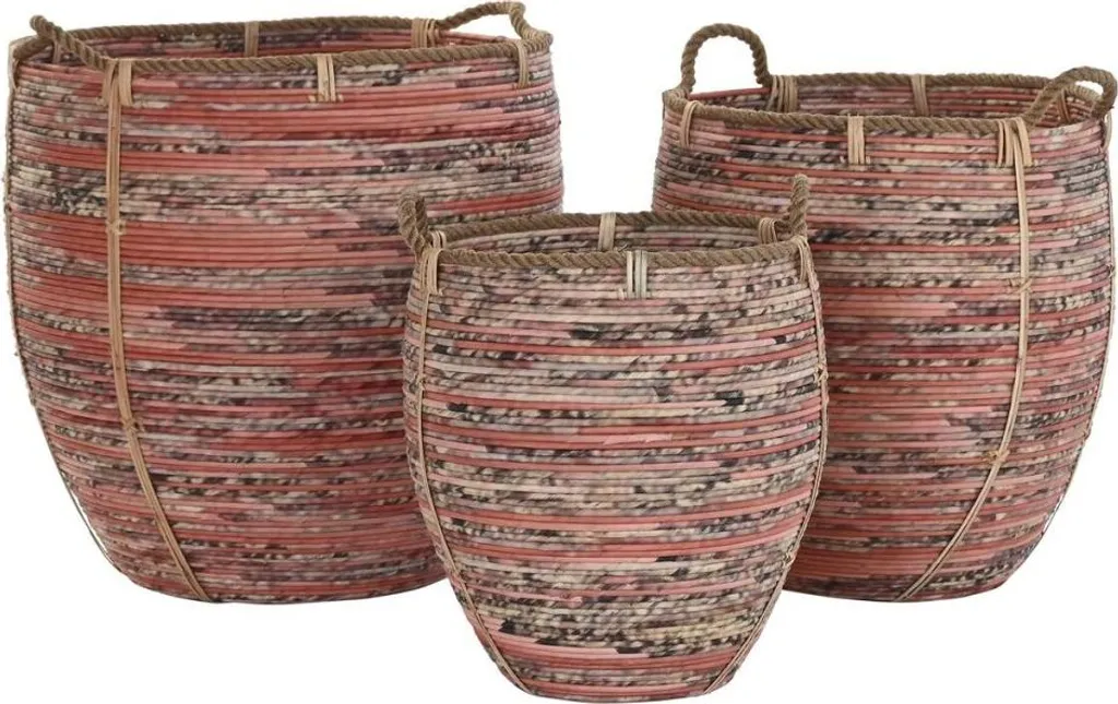 Corbeille Bohème Peach et Naturelle DKD Home Decor - Grand Format 58cm - 3