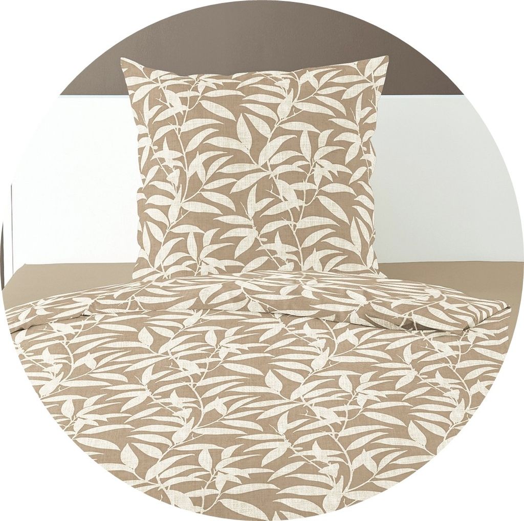 Traumschlaf Biber Bettwäsche Zürich braun 155x220 cm 80x80 cm ab 49