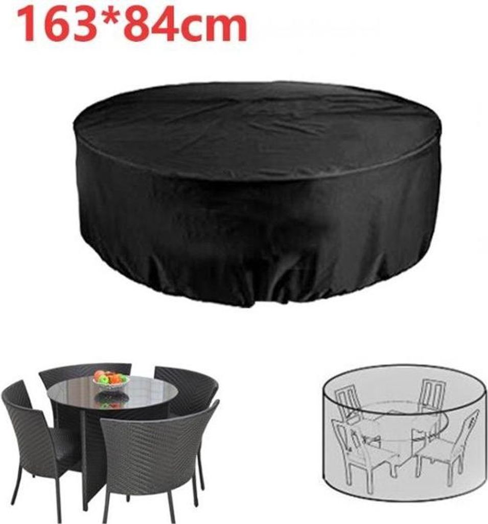 Schutzhülle – Plane – Runder Gartentisch – Wasserdicht – UV-beständig – Ø 163 x 84 cm