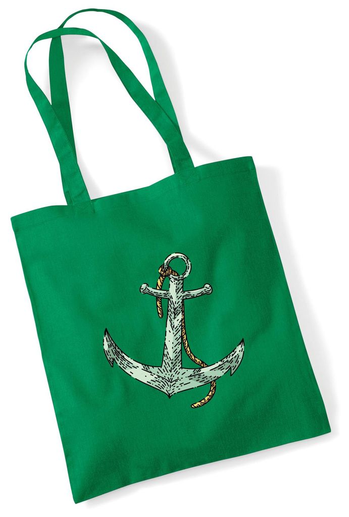 Huuraa Jutebeutel Anker Anchor 10 Liter Kelly Green Baumwolle Tasche Geschenkidee