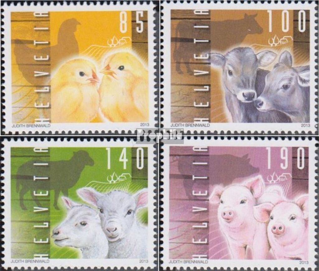 Briefmarken Schweiz 2013 Mi 2309-2312 (kompl.Ausg.) postfrisch Tiere