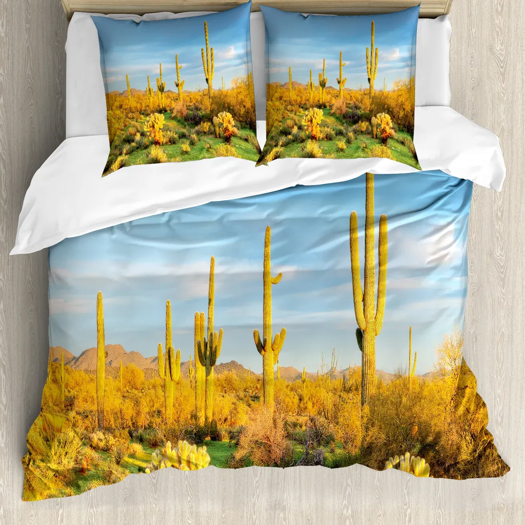Copripiumino ABAKUHAUS Saguaro 155x220 - Microfibra Antiacaro Blu