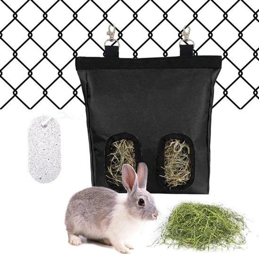 Mangeoire automatique double noire suspendue pour cage de lapin 25cm