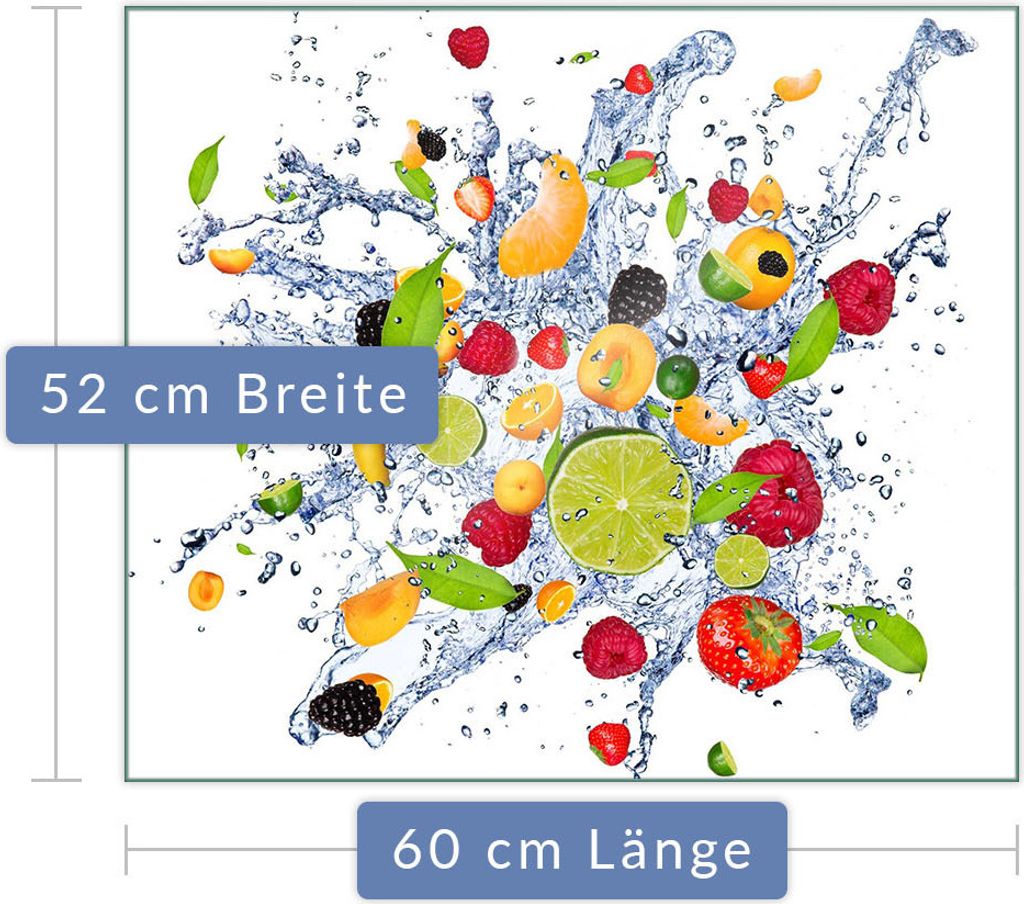 Herdabdeckplatte Abdeckung Glaskeramikkochfeld Abdeckplatte 1-Teilig 60x52 Früchte Schutz