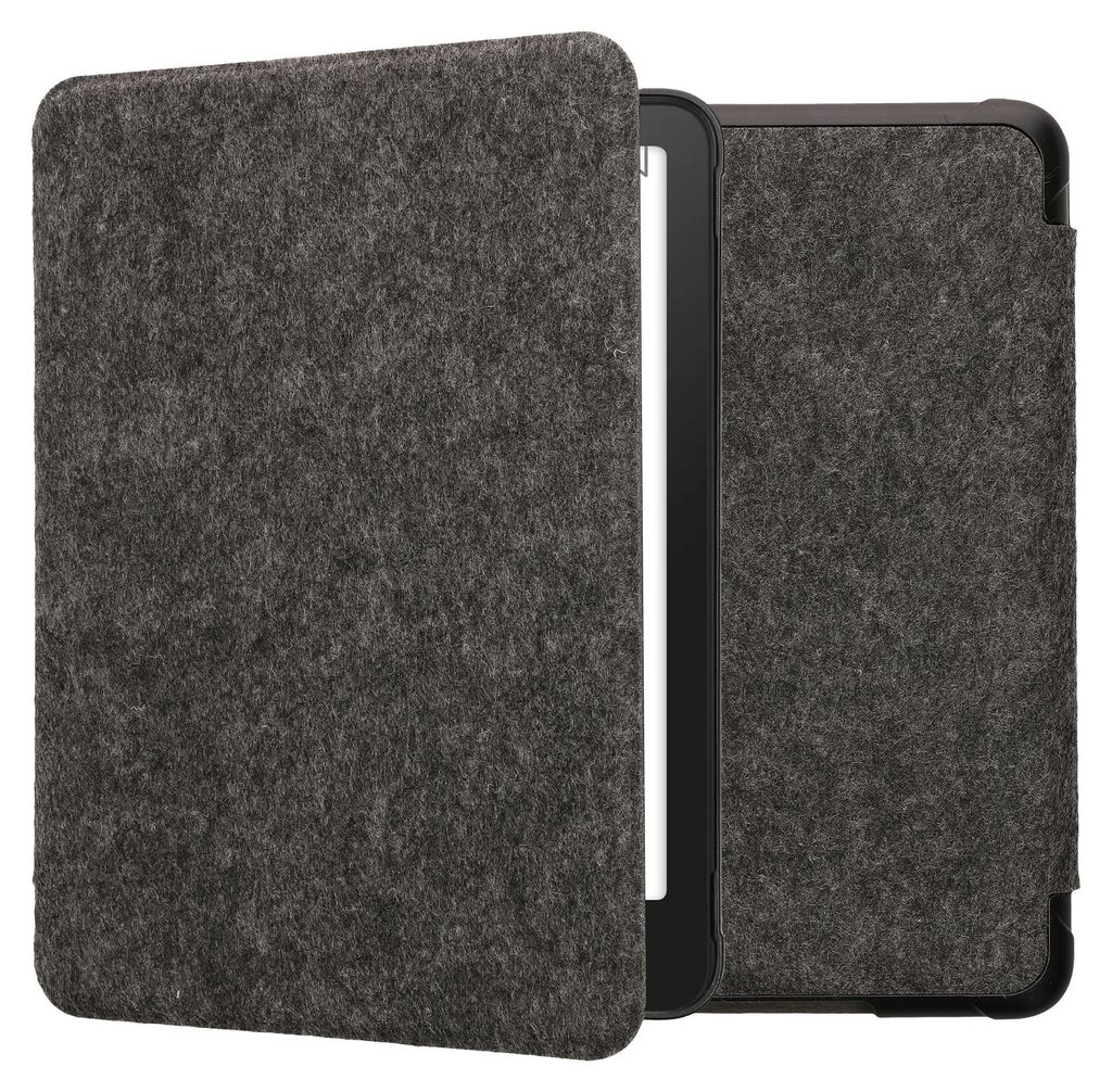 kwmobile Hülle kompatibel mit Amazon Kindle Paperwhite (2024)/Colorsoft - Filz Stoff eReader Schutzhülle Cover Case - Dunkelgrau