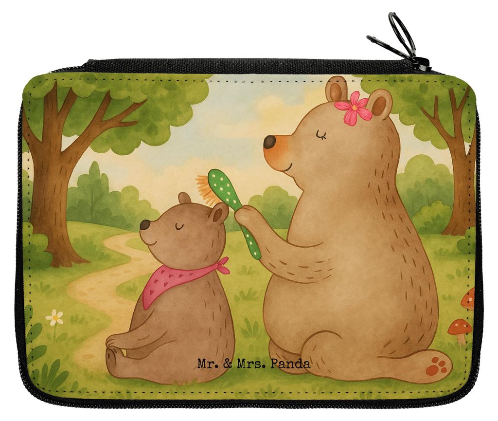 Mr. & Mrs. Panda Mäppchen Bär Kind Design - Weiß - Geschenk, Familie, Schlampermäppchen, Federmappe, Mama, Muttertag, Etui, Federtasche, Mutter...
