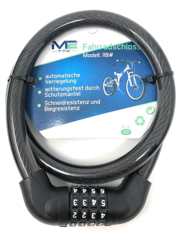 Fahrradschloss Zahlenschloss Panzerschloss Kettenschloss Produktbild 