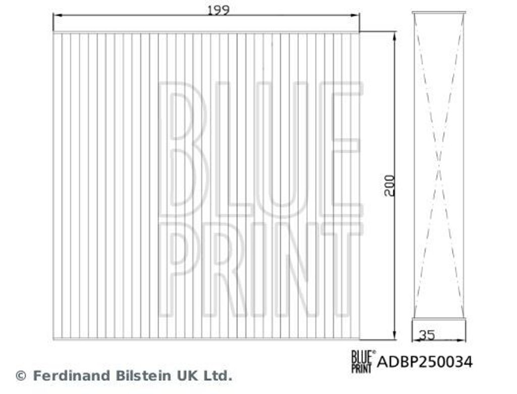 BLUE PRINT ADBP250034 Innenraumfilter Pollenfilter für SSANGYONG Tivoli SUV