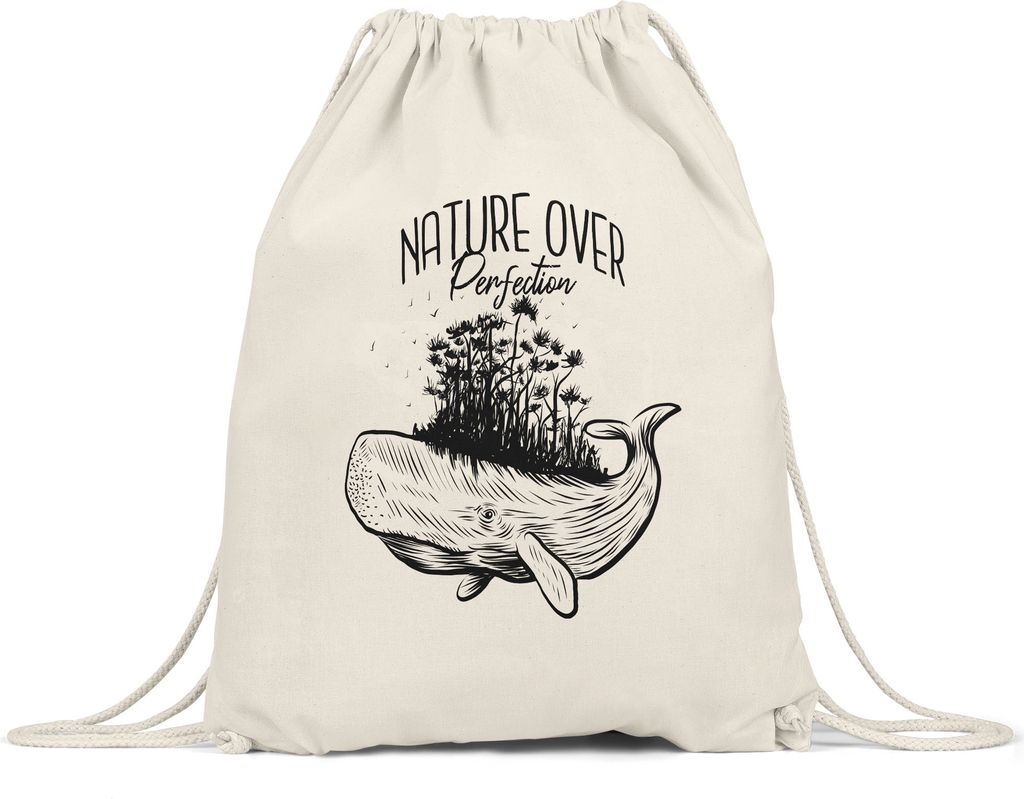 Nature Over Protection Turnbeutel Gymsack Blauwal Wal Pottwal Meer Sea Ocean