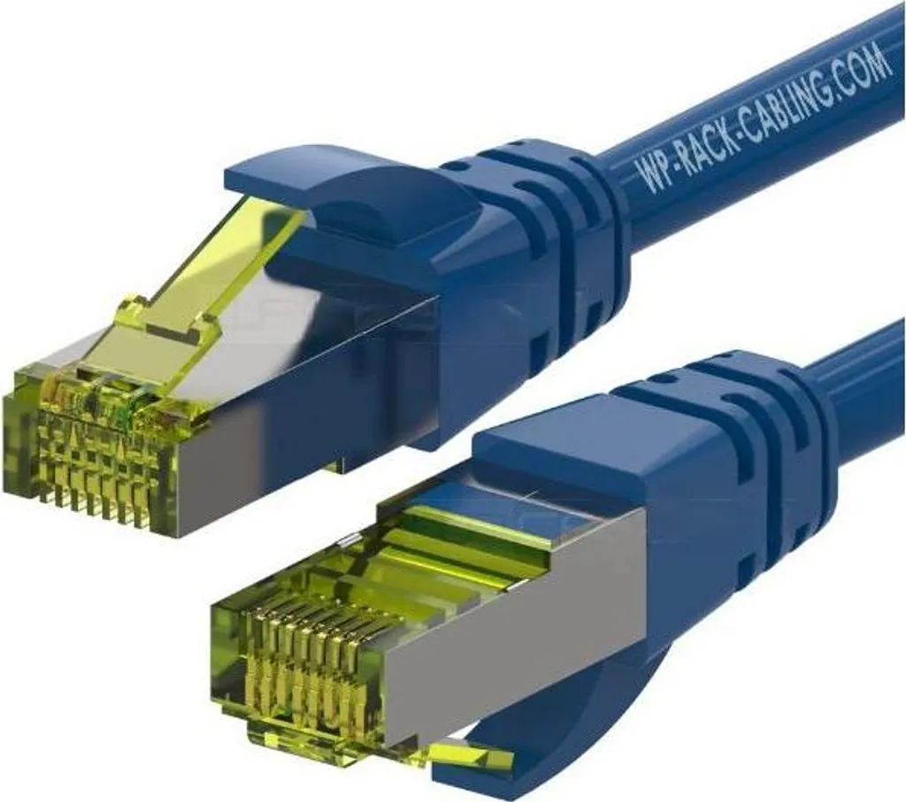 Câble réseau bleu 3 m Cat6a SFTP WP WPC-PAT-6ASF030B pour baie de brassage