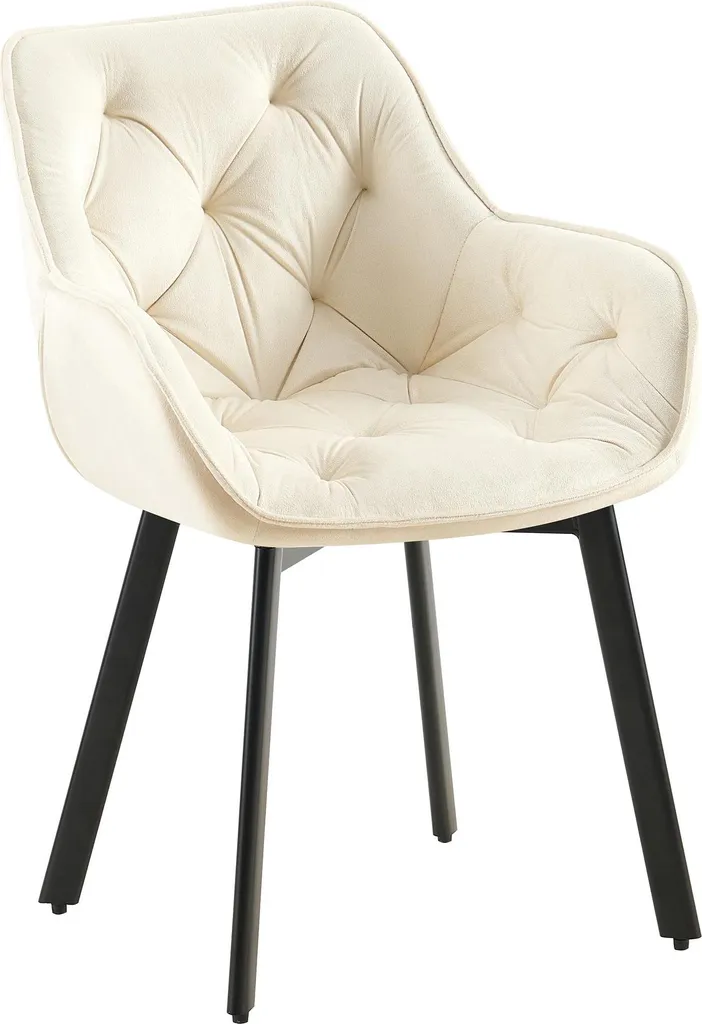 Chaise de séjour pivotante Antigo en velours pour bureau ou cuisine