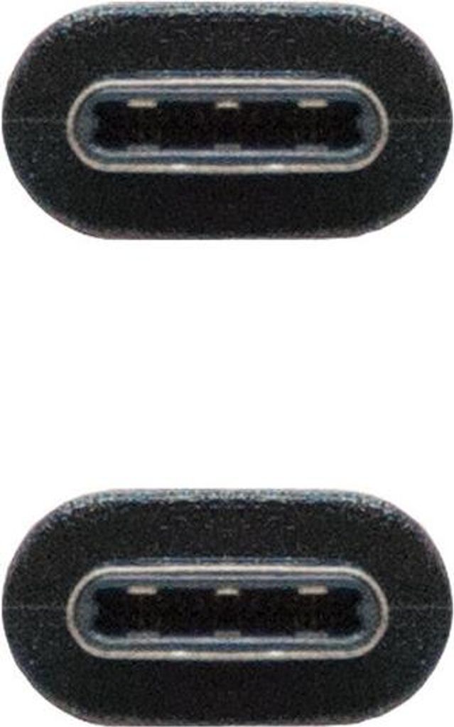 Nanocable USB 2.0, 1m, 1 m, USB C, USB C, USB 2.0, Männlich/Männlich, Schwarz