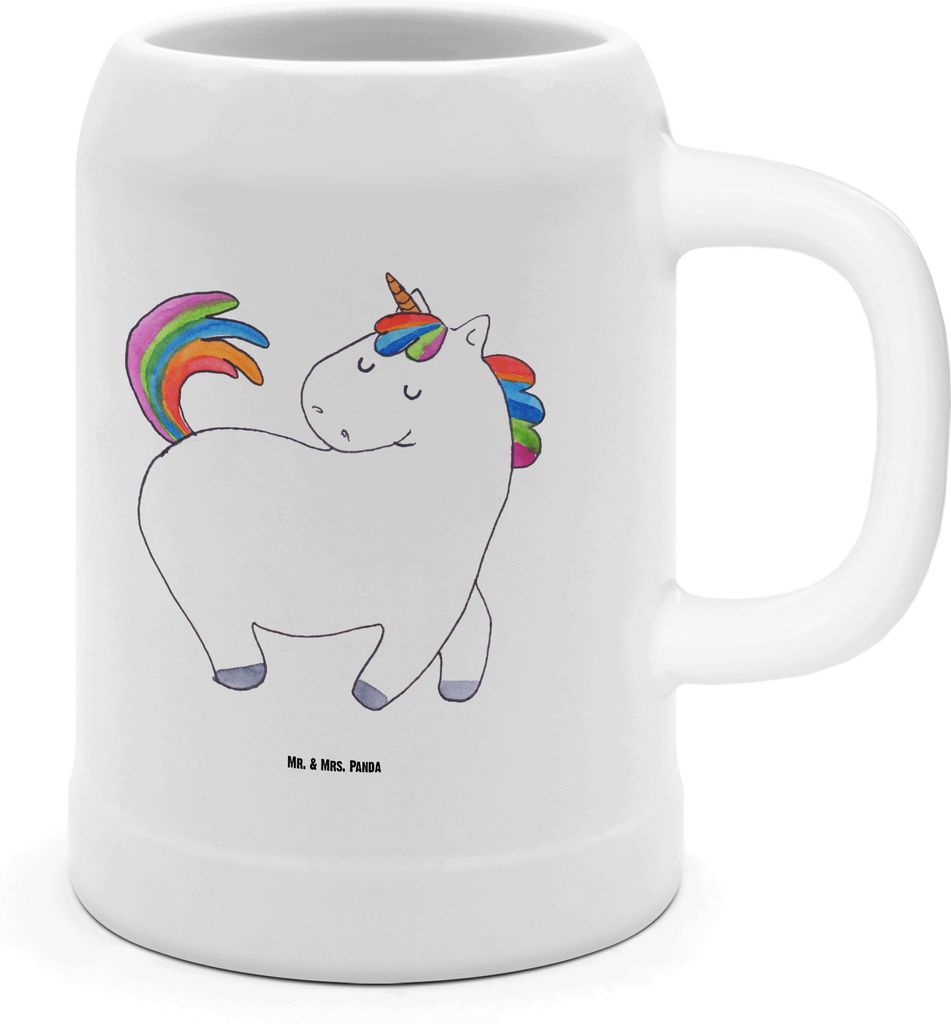 Mr. & Mrs. Panda Krug Einhorn Stolzieren - Weiß - Geschenk, Freundin, Unicorn, Keramikkrug, Pferd, Seidel, Einhörner, Bier, Deko, Humpen, Steinkrug