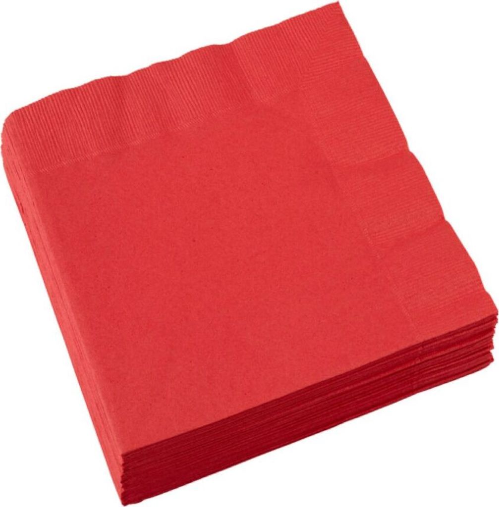 20 Papier Servietten 33 x 33 cm | Apfelrot