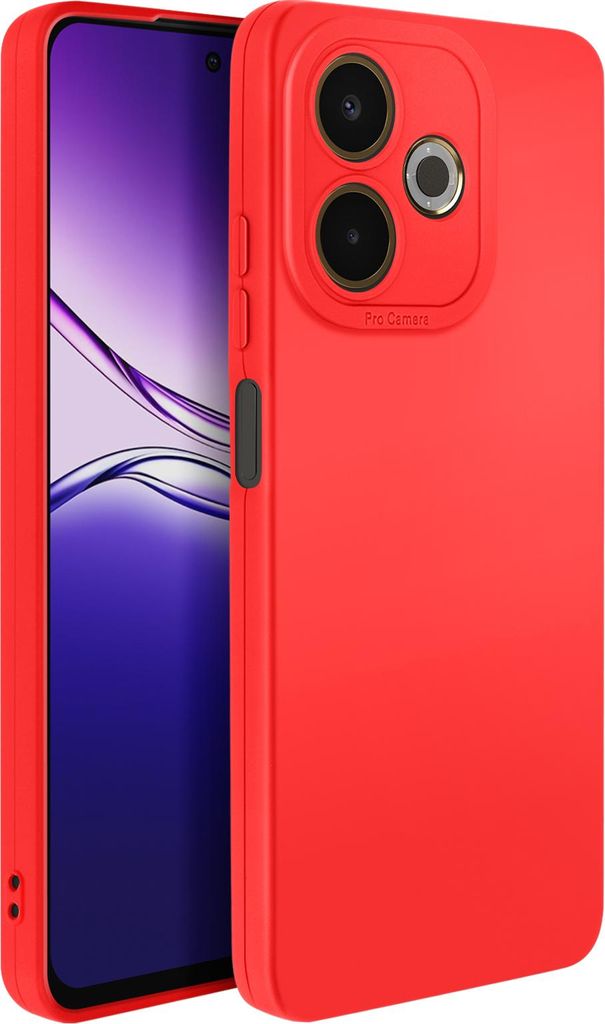 Avizar, Silikon Hülle Oppo A5 Pro mit Kamera-Verstärkung, Rot