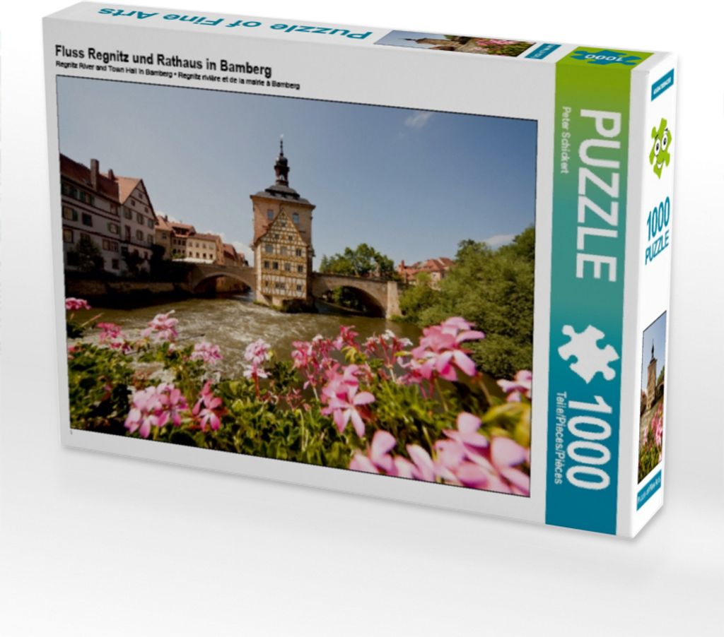 CALVENDO Puzzle Fluss Regnitz und Rathaus in Bamberg | 1000 Produktbild 
