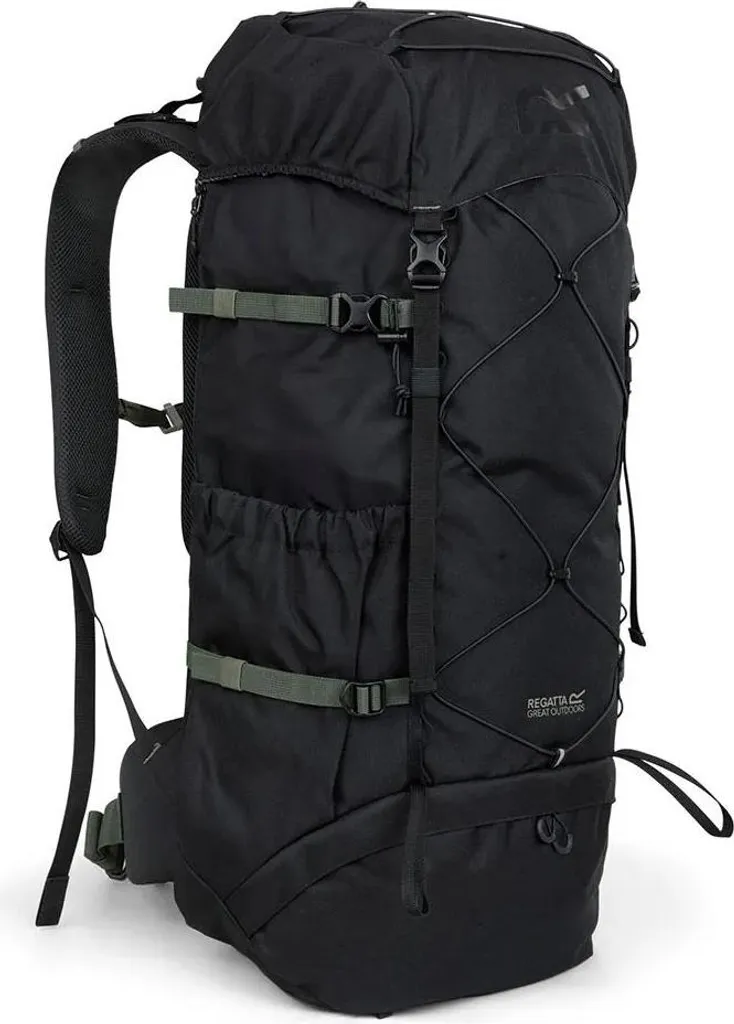 Sac à Dos de Trekking 65L Regatta Survivor V Noir avec Housse Imperméable