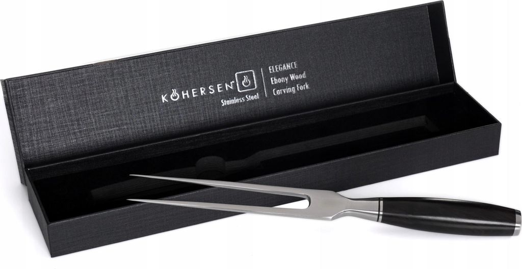 KOHERSEN Elegance Ebony Wood Meat fork Stainless steel