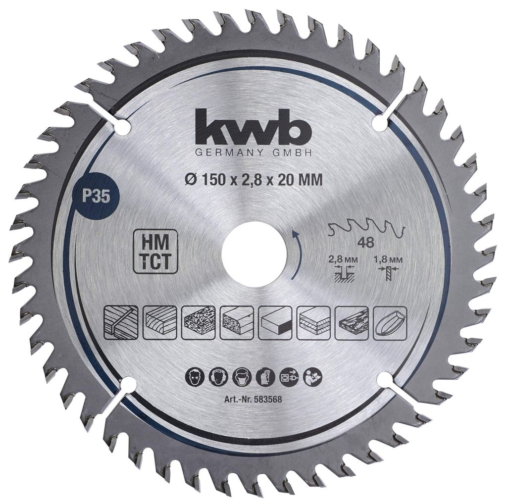 kwb Kreissägeblatt 150 x 20 mm, sehr feiner Schnitt, Produktbild 