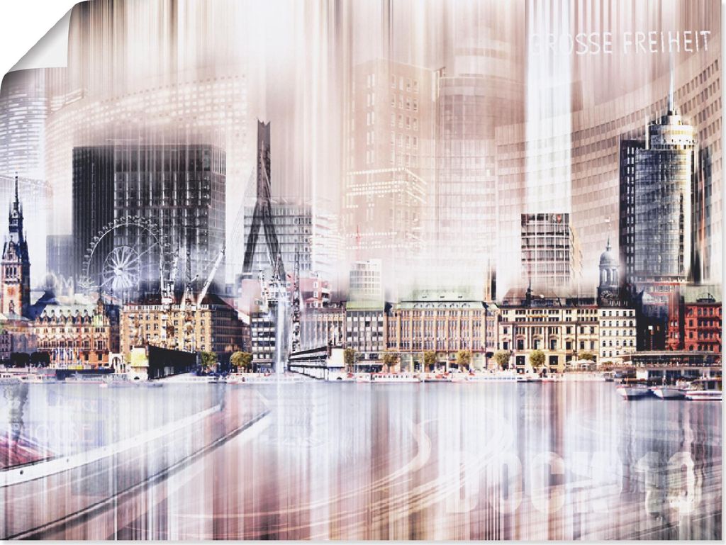 ARTland Poster Hamburg Skyline Abstrakte Collage II Größe: Produktbild 