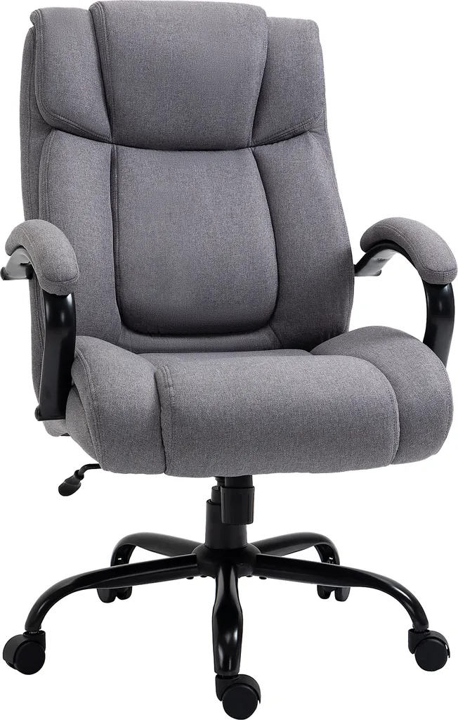 Chaise gaming ergonomique Vinsetto charge 220kg assise large en lin