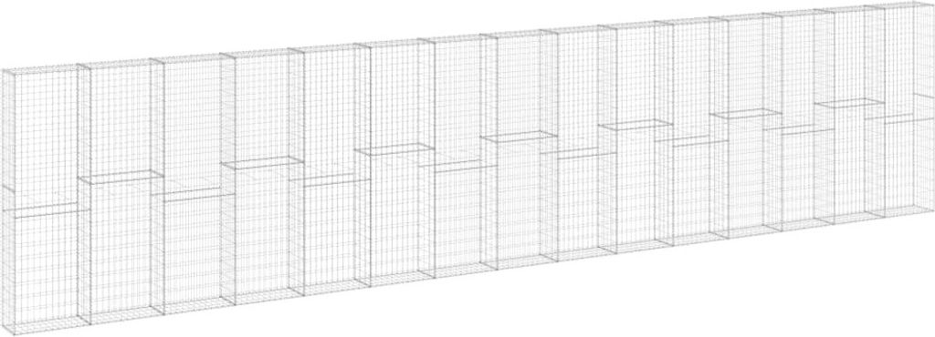 Gabionenwand mit Abdeckung Verzinkter Stahl 900x30x200 cm