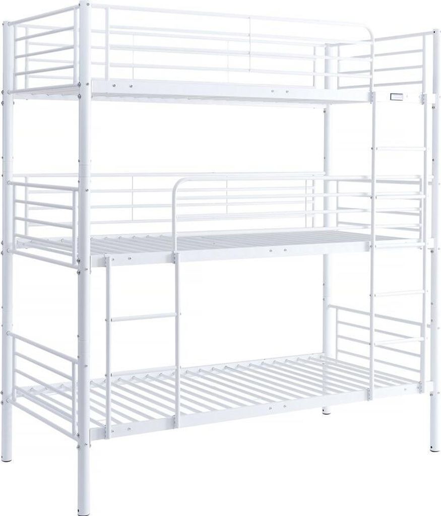 Lit triple superposé metal "Havin" - 90 x 190 cm - Blanc Image du produit 