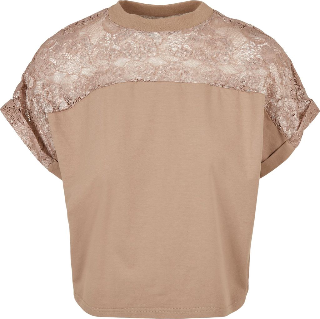 Urban Classics Ladies - Short Oversized Lace Top taupe - L