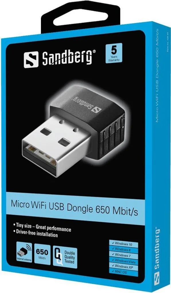 Clé WiFi USB Sandberg Format Nano - Débit Stable 150 Mbps pour PC et Mac - 2