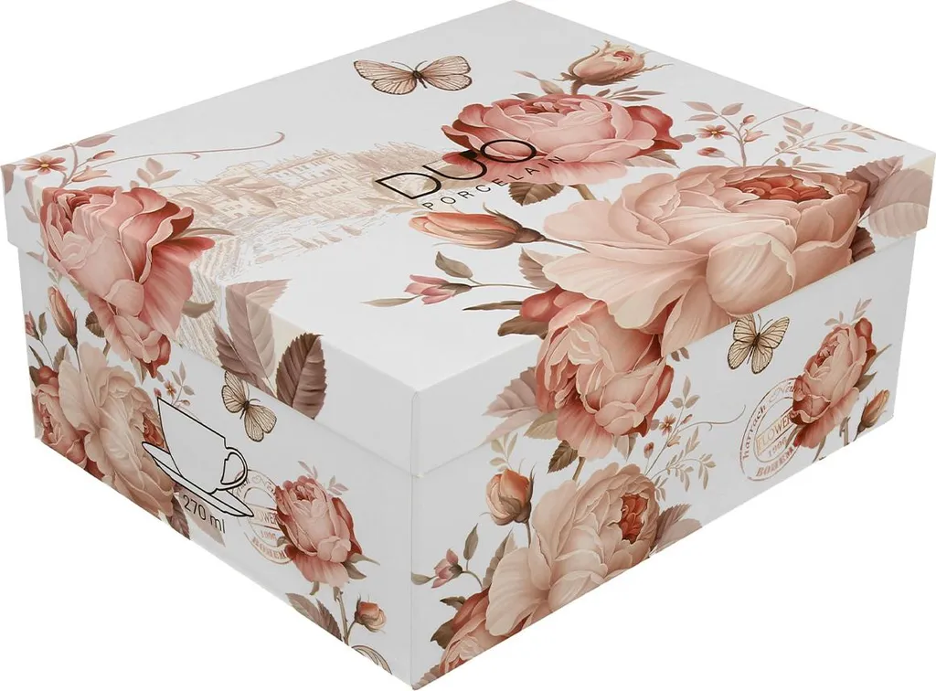 Tazze da Tè DUO in Porcellana 270ml - Set Regalo Floreale per la Casa - 5