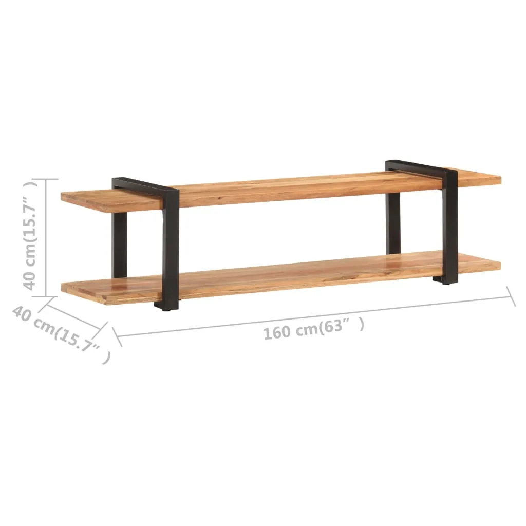mobile TV vidaXL 160x40x40 cm in legno massiccio di acacia - Mobili TV - 6