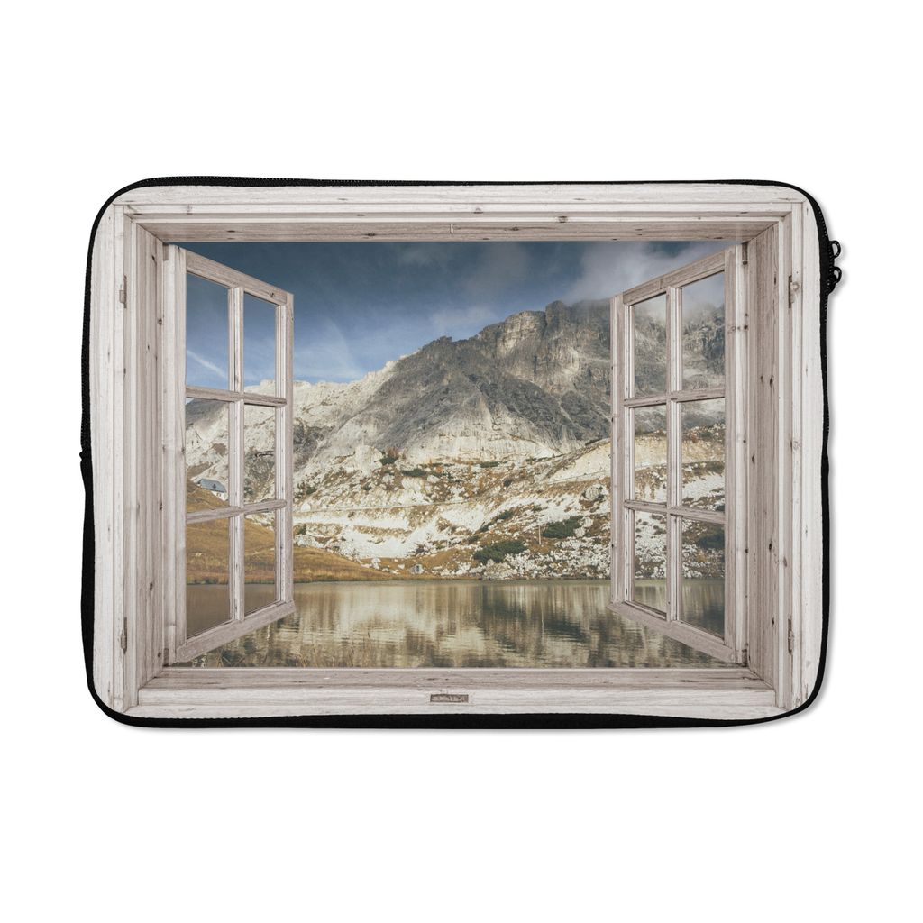 MuchoWow Laptop Hülle 13 Zoll Aussicht - Wasser - Berge Laptoptasche - Laptophülle - Sleeve - Rundumschutz