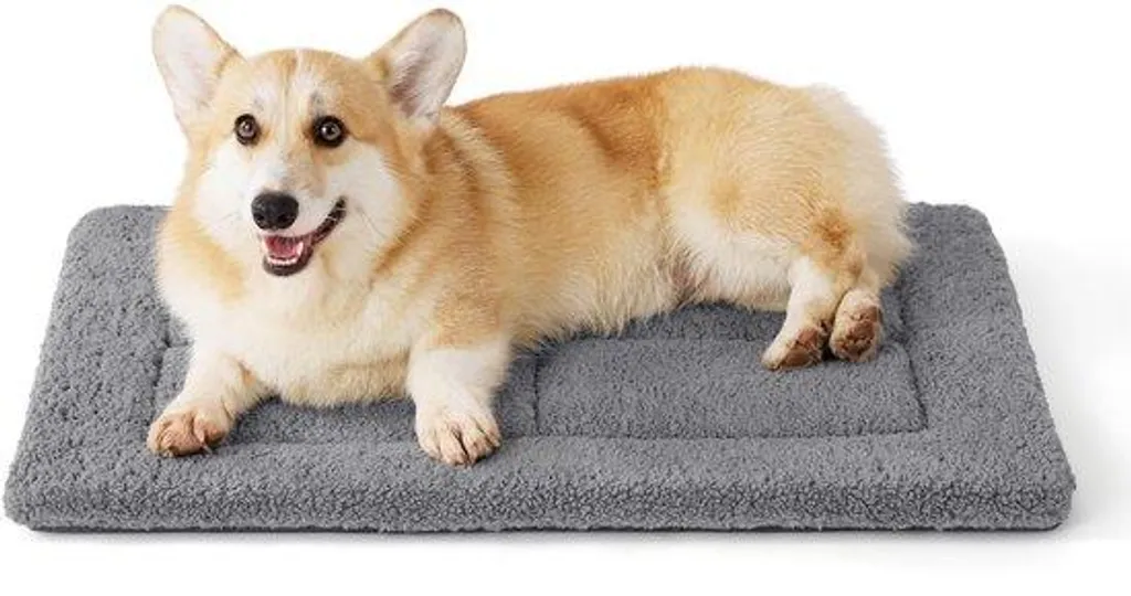 Matelas chien lavable 74x46 cm, mousse haute densité et peluche Sherpa