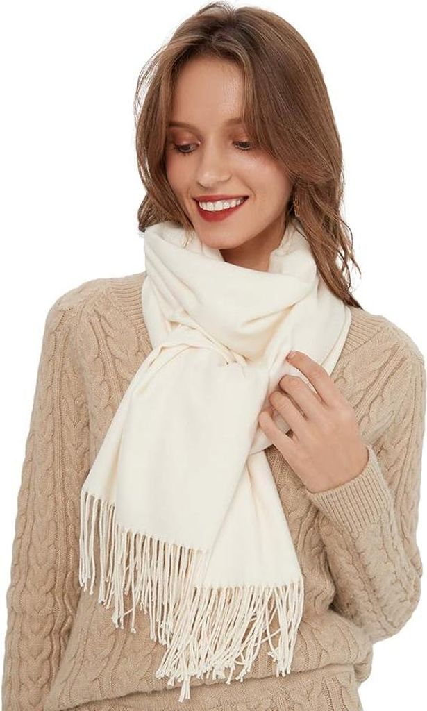 Schal Damen Warm Herbst Winter unifarben Baumwolle mit Produktbild 