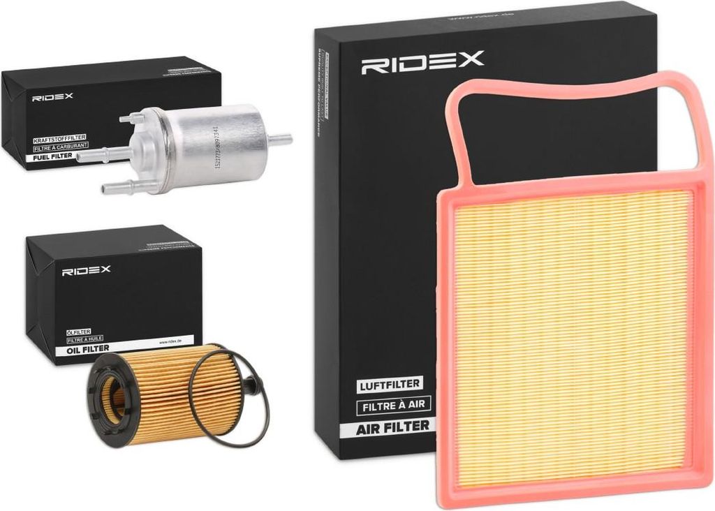 RIDEX Filterset Inspektionspaket Filtersatz für VW POLO (9N) für SKODA Fabia I Combi (6Y5) FABIA (6Y2) FABIA Stufenheck (6Y3) Fabia I Praktik (6Y5)