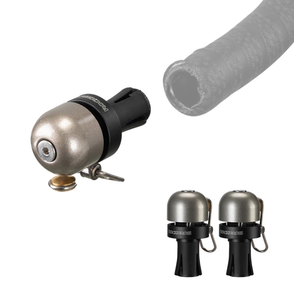 ROCKBROS 2PCS Fahrrad Klingel Mini Lenkerendstofen Wasserabweisend für 22,2mm Rennrad Dropbar Lenker Titan