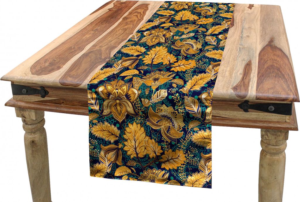 ABAKUHAUS asiatisch Tischläufer, Medieval Exotischer Garten, Esszimmer Küche Rechteckiger Dekorativer Tischläufer, 40 x 225 cm, Mehrfarbig