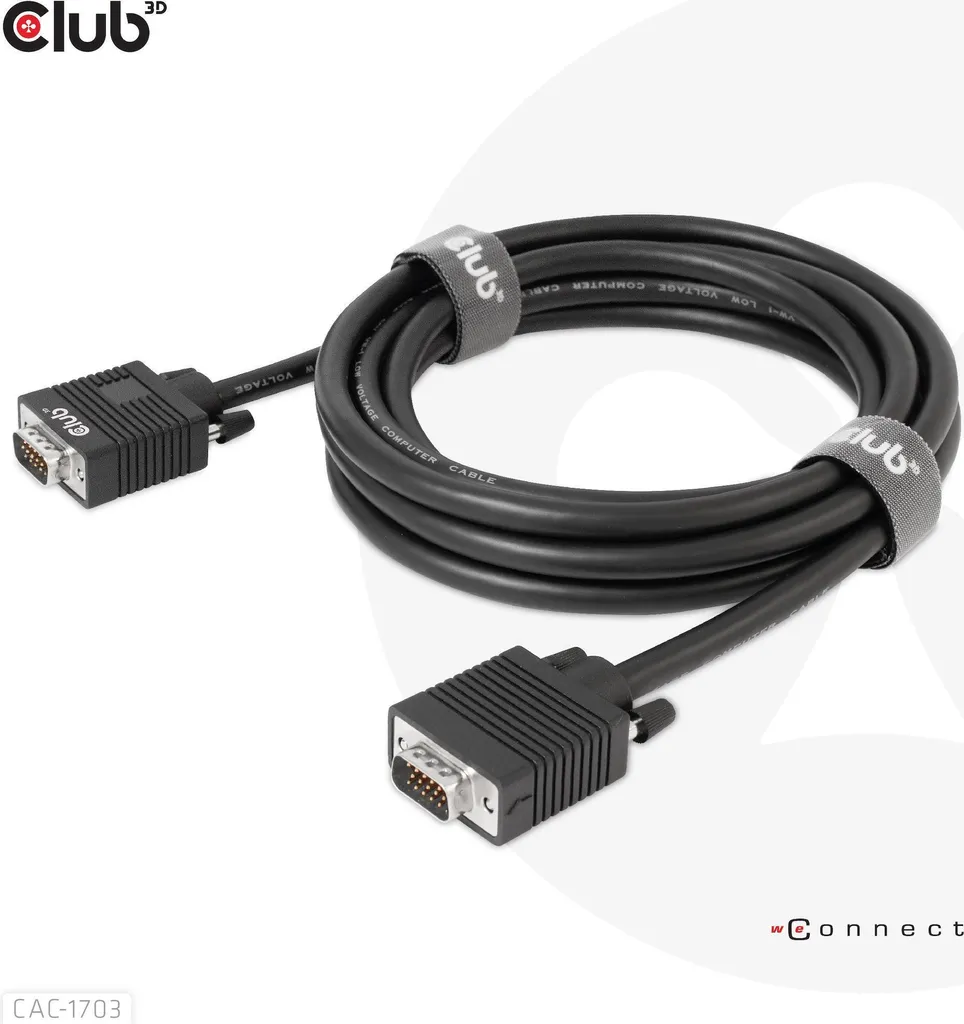 Club3D Cavo VGA 3m per PC e Monitor CRT - Massima Nitidezza Video