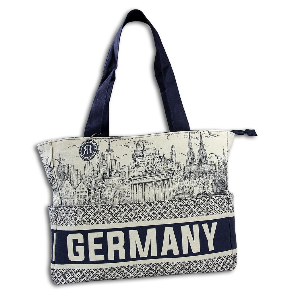Robin Ruth Baumwolle Polyester Tasche Schultertasche navy beige OTG3007M