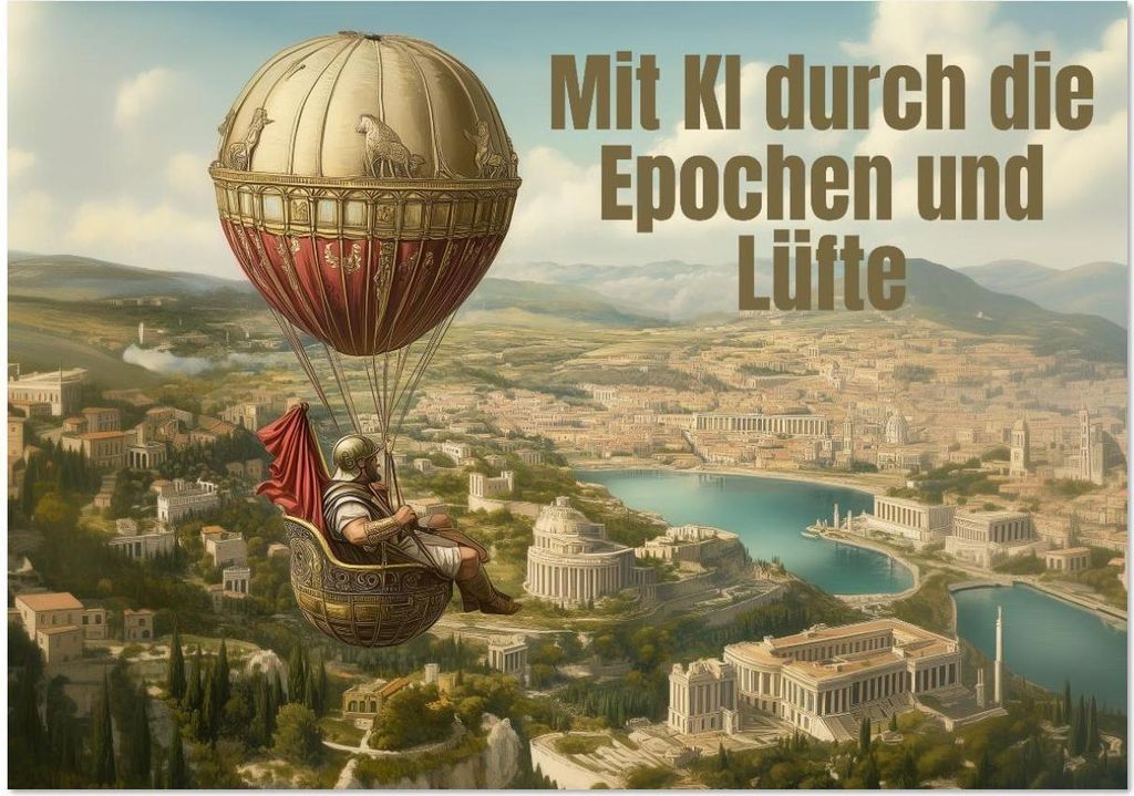 Mit KI durch die Epochen und Lüfte (Tischkalender 2026 DIN A5 quer), CALVENDO Monatskalender