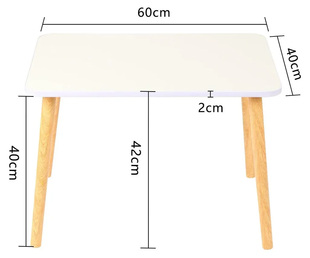 Table basse bois blanc 60x40 cm Tatami : meuble compact montage très rapide