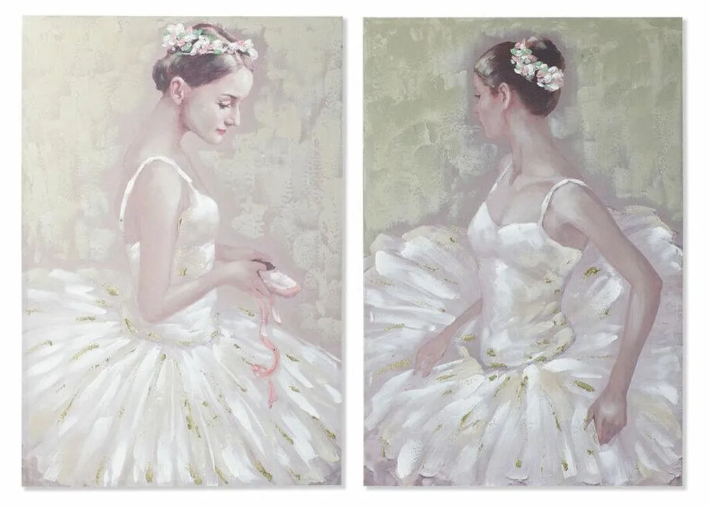 Tableau DKD Home Decor 80x120 cm Danseuse de Ballet Classique (Lot de 2)
