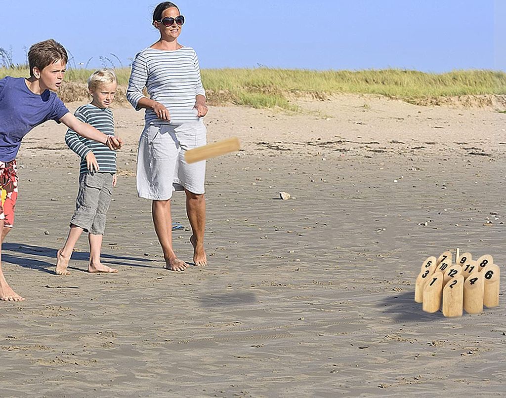 ACXIN Nummern Kubb Wikinger Spiel Holzwurfspiel Wurfspiele Produktbild 7