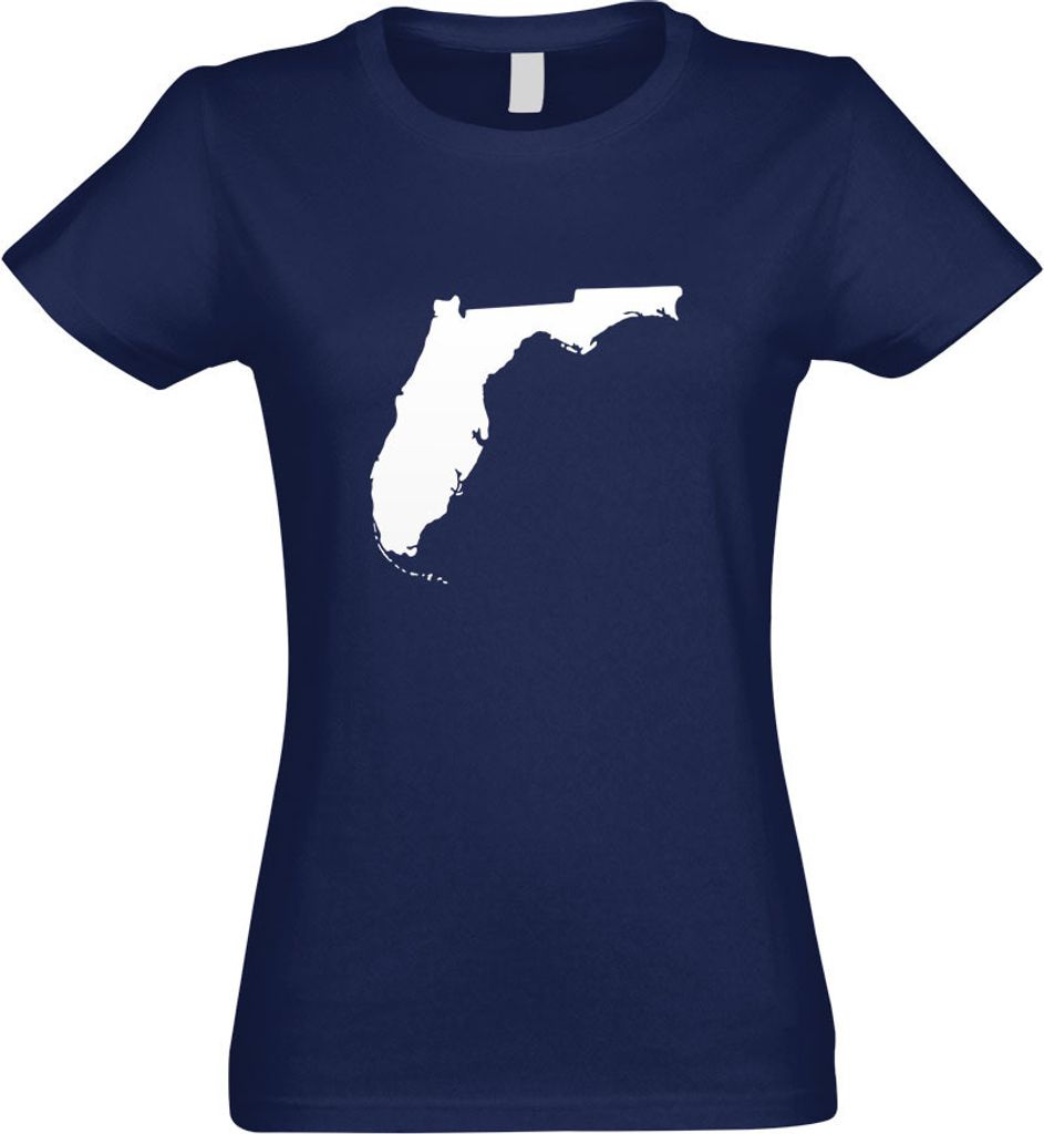 Kiwistar - T-Shirt tailliert - Damen - Navy - USA - Florida Tallahassee - mit Motiv Bedruckt - Funshirt Design - Sport - Freizeit - Damen - XXL