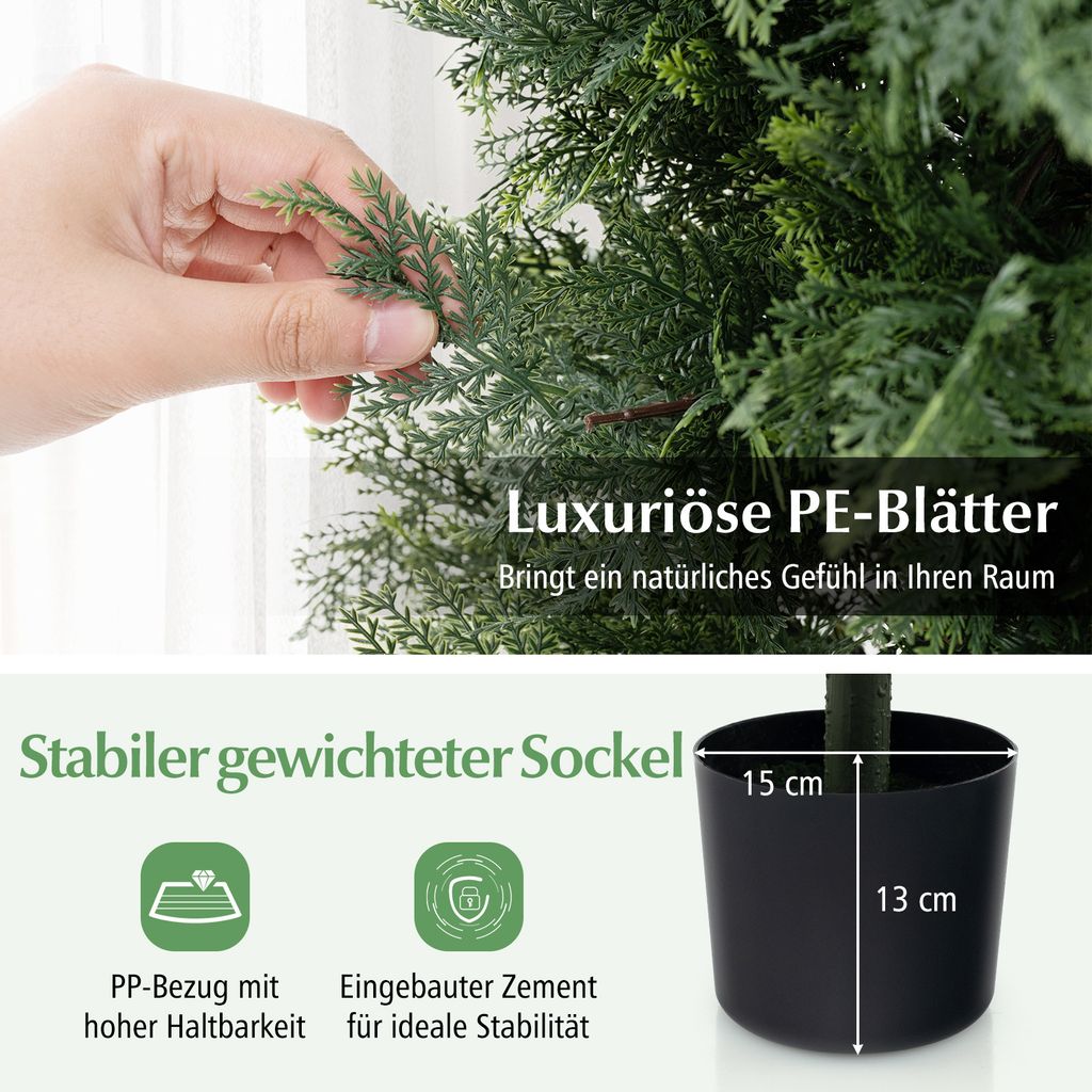 COSTWAY Kunstpflanze Zeder 80 cm, knstliche Pflanze