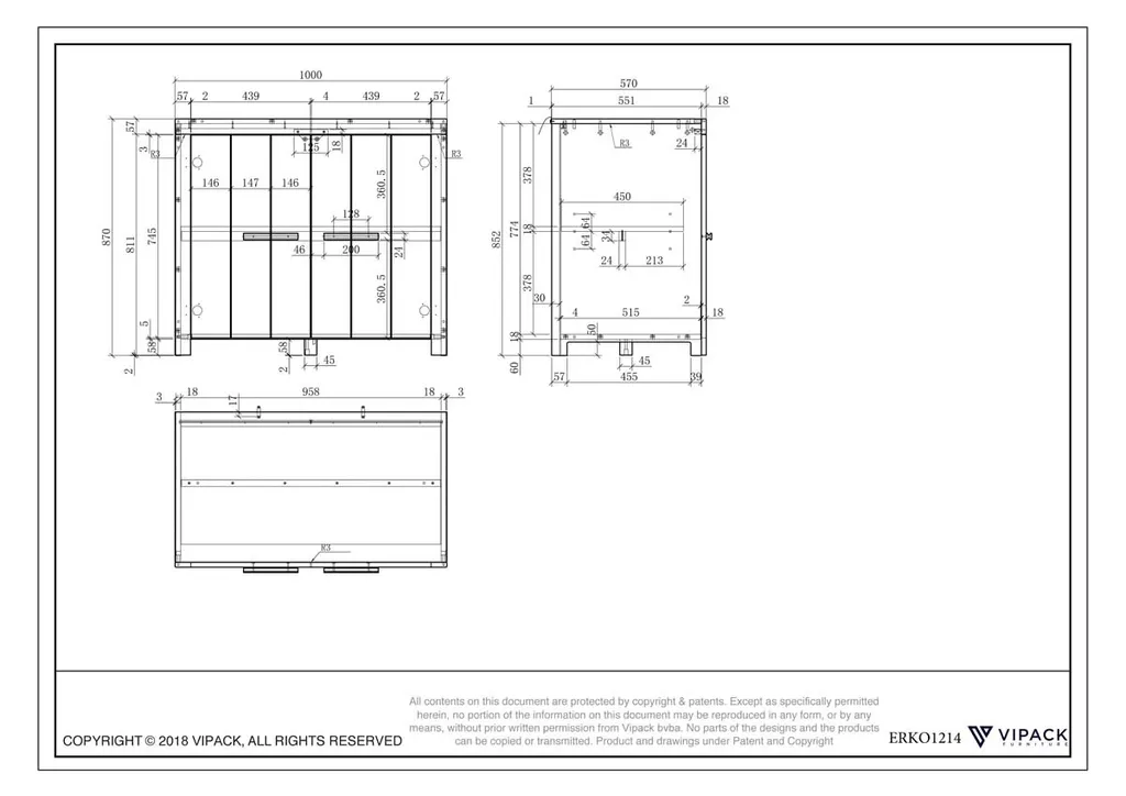 Commode Blanche Erik 2 Portes - Finition Mate et Rangement Modulable - 7