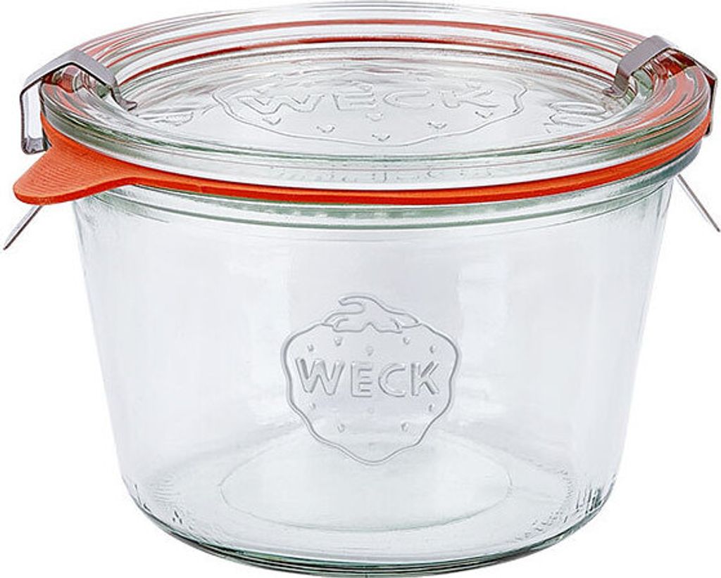 36x Weck Glas Sturzglas mit Deckel Dichtungsring und je 2 Klammern Overturn 370 ml