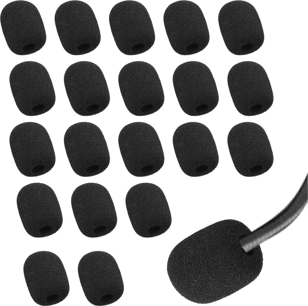 Schaumstoff Popschutz Mikrofon,20 Stück Schwarz Popschutz Kopfhörer,mikrofon Windschutz,mini Mikrofon,für Bühnenperformance Treffen