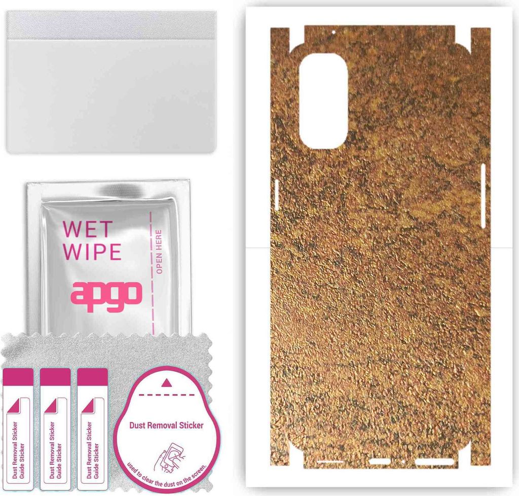 apgo Rückseite + Seiten Schutzfolie, Skin, kompatibel mit Oppo Reno4, Hinten Displayschutzfolie aus Vinylfolie, kratzfest, einfache Montage - Rost...